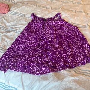 Purple with white polka dot shirt